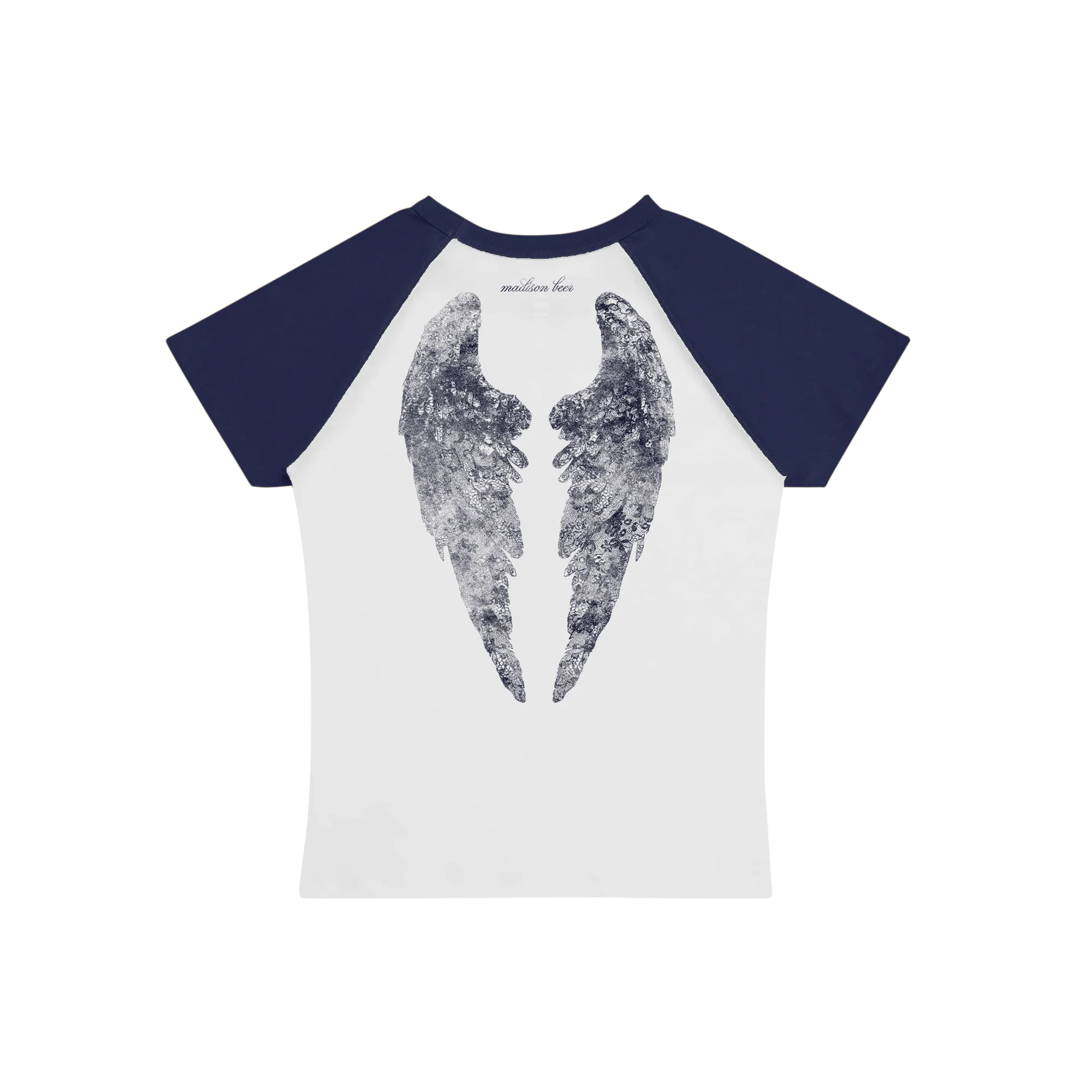 locket angel wings raglan baby tee